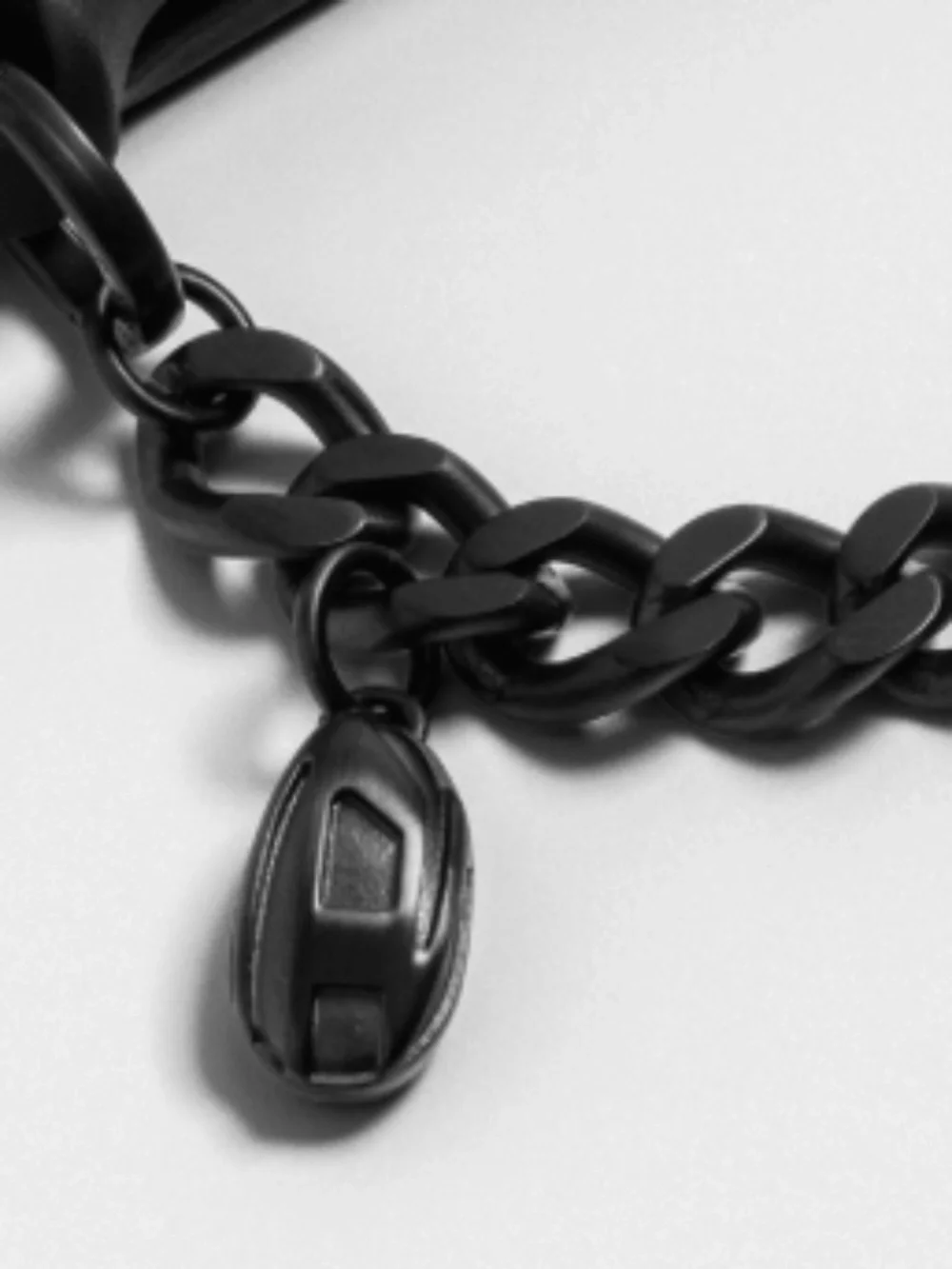 DIESEL Matte Black Thick Metal Phone Charm